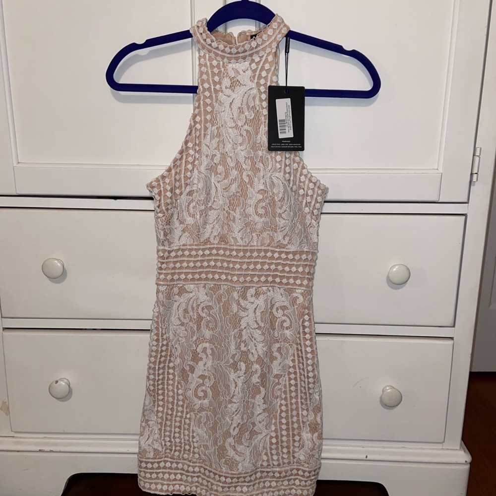 Prettylittlething lace crochet bodycon dress